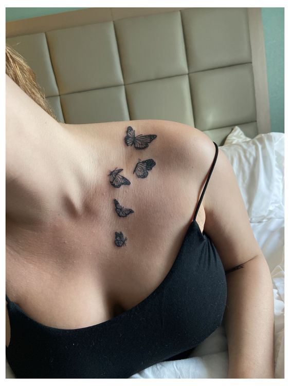 Chest Butterfly Children Tattoo by Guru Tattoo
