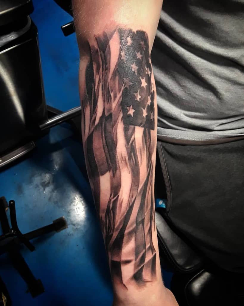 American Flag Forearm Tattoos For Men 
