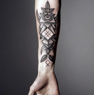 Tribal Forearm Tattoos For Men 300x304 