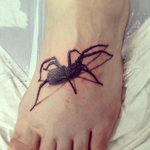Black Widow Tattoo on foot