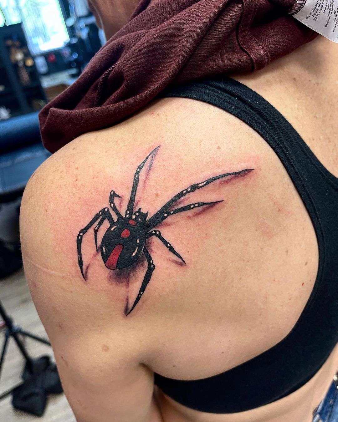 Black Widow Tattoo on shoulder