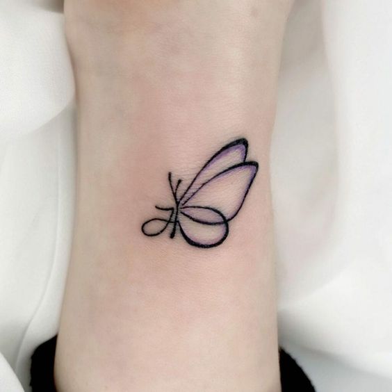 minimal Butterfly Hand tattoo design