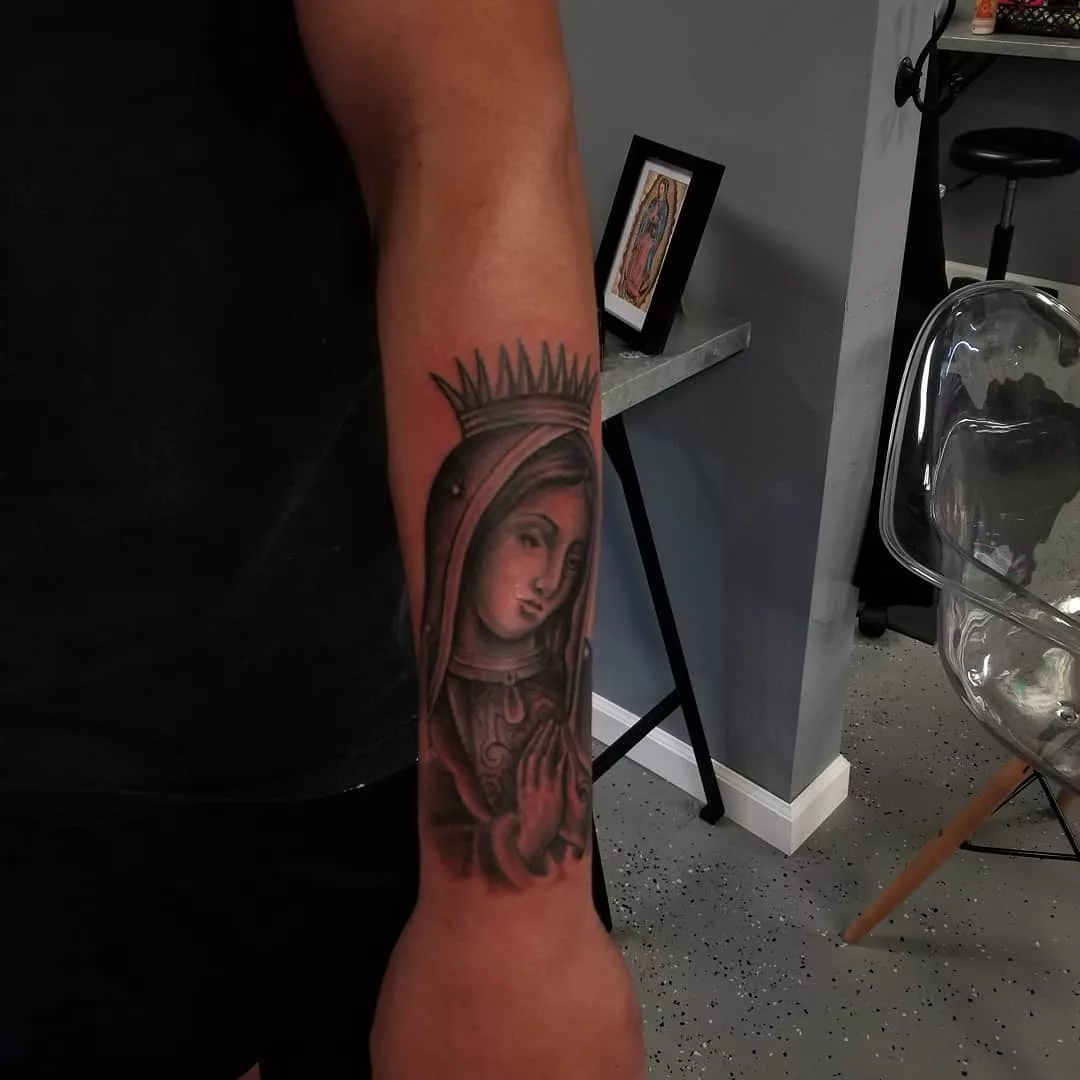 Fixup virgin mary tattoo