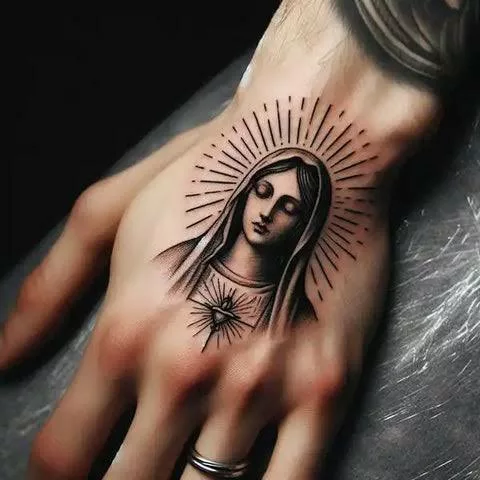 Inspiring virgin mary tatto0