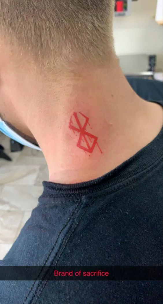 Berserk Brand of Sacrifice Tattoo neck